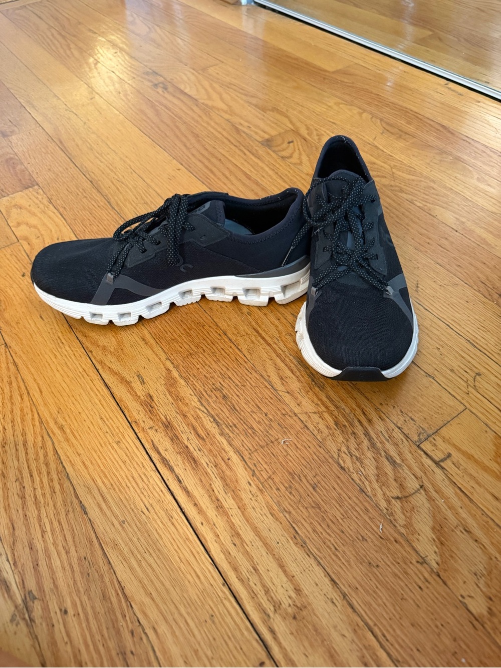 On cloud Black Athletic Runner with White Sole